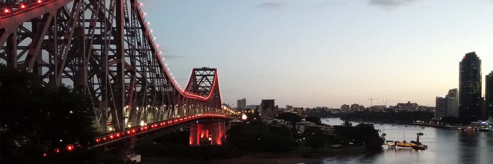 Story Bridge view at night